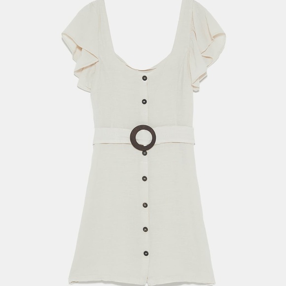 NWT Zara Contrasting Belted Mini Dress - Picture 5 of 6